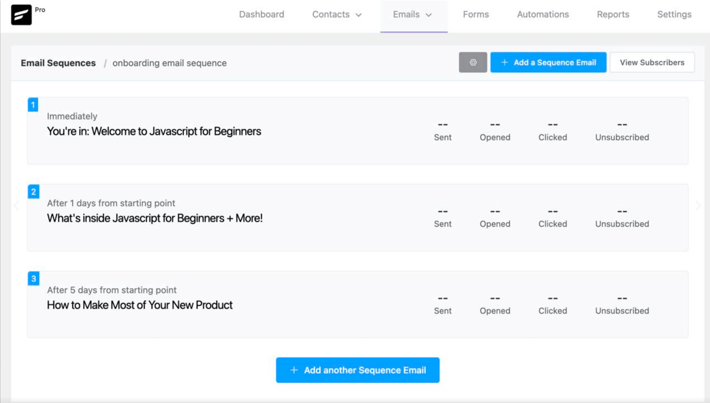 agregar correos electrónicos en la secuencia de correo electrónico de fluentcrm