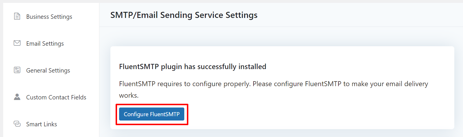 configuración de correo electrónico en fluentcrm