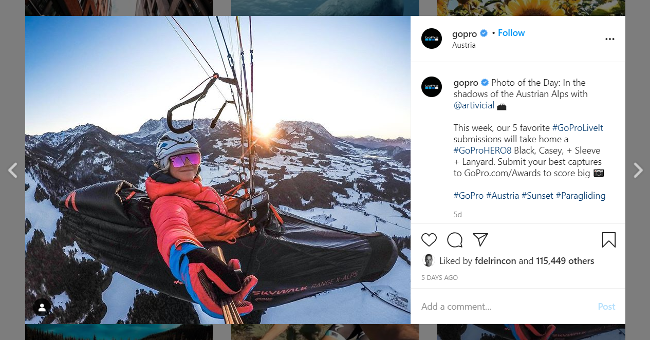 Captura de pantalla de GoPro