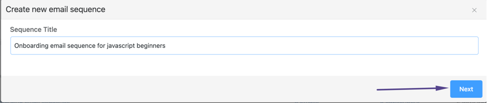 título de secuencia de correo electrónico