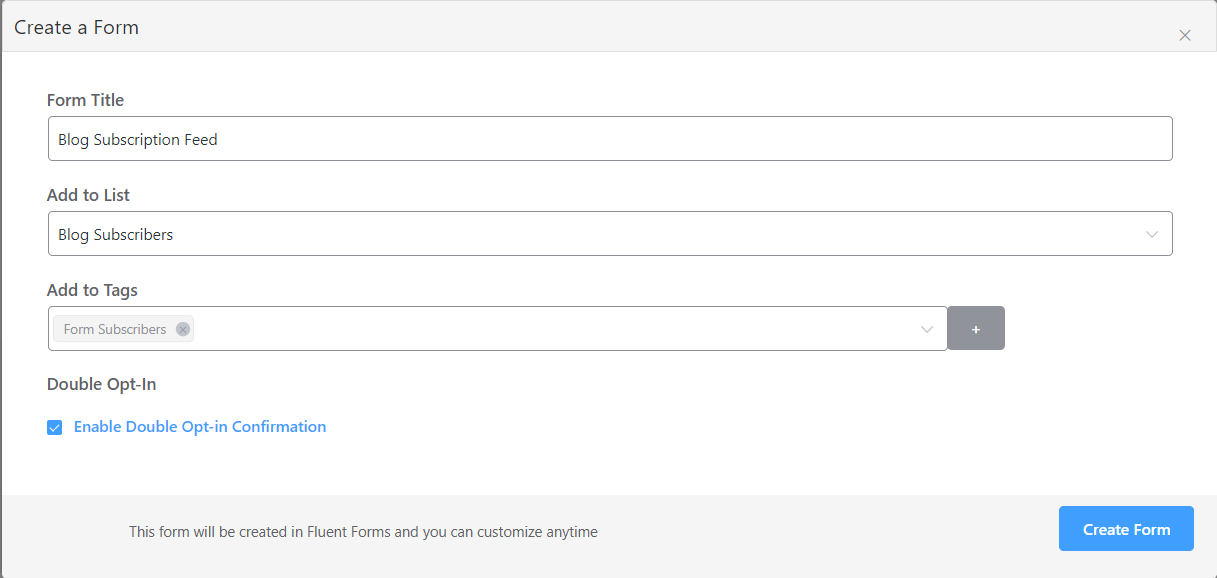 crear un formulario de suscripción de correo electrónico en wordpress usando fluentcrm