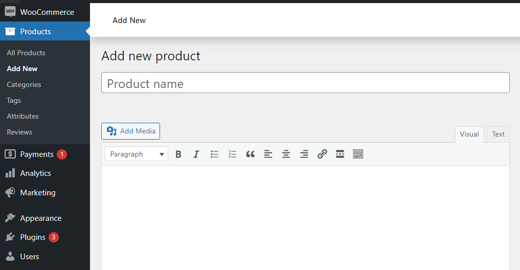 Añadir un nuevo producto en WooCommerce al crear una tienda online con WordPress