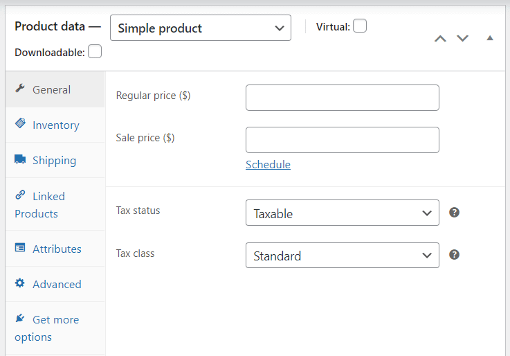 Seção de dados do produto no WooCommerce