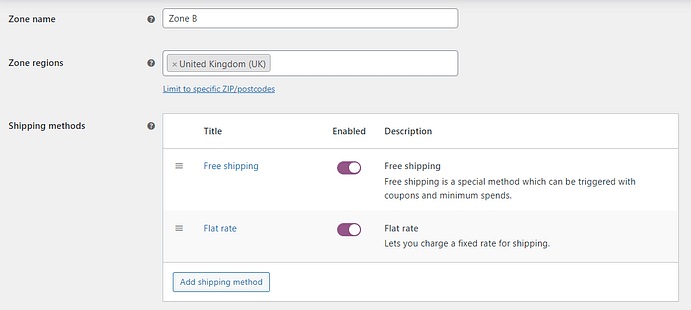 Agregar una nueva zona de envío en WooCommerce