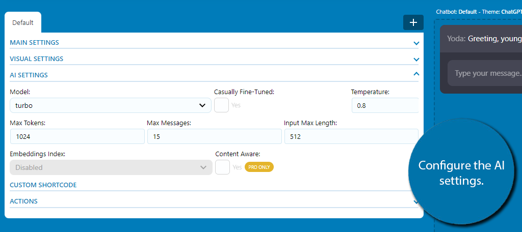 Configuración de IA