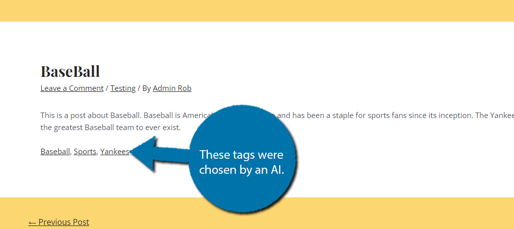 Etiquetas AI en WordPress