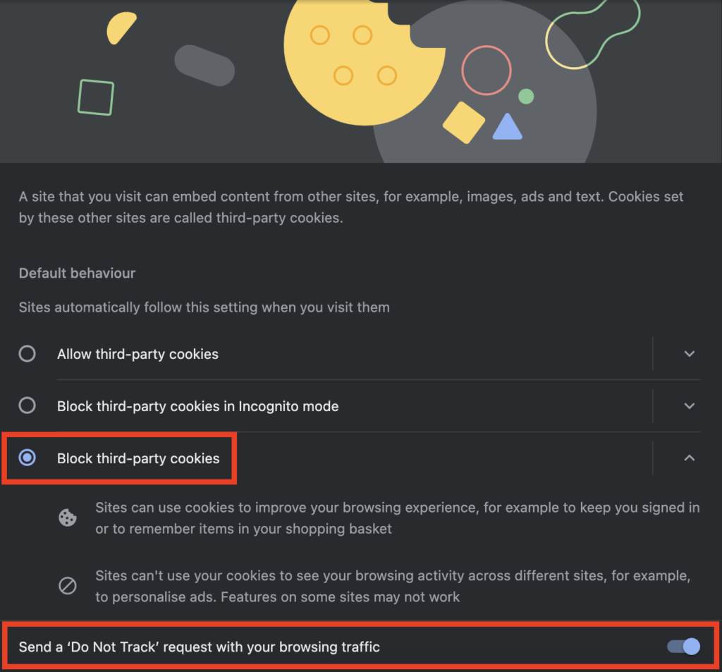 Bloquear cookies de terceros en Google Chrome
