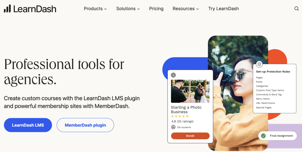 El mejor plugin de curso y membresía de WordPress, LearnDash