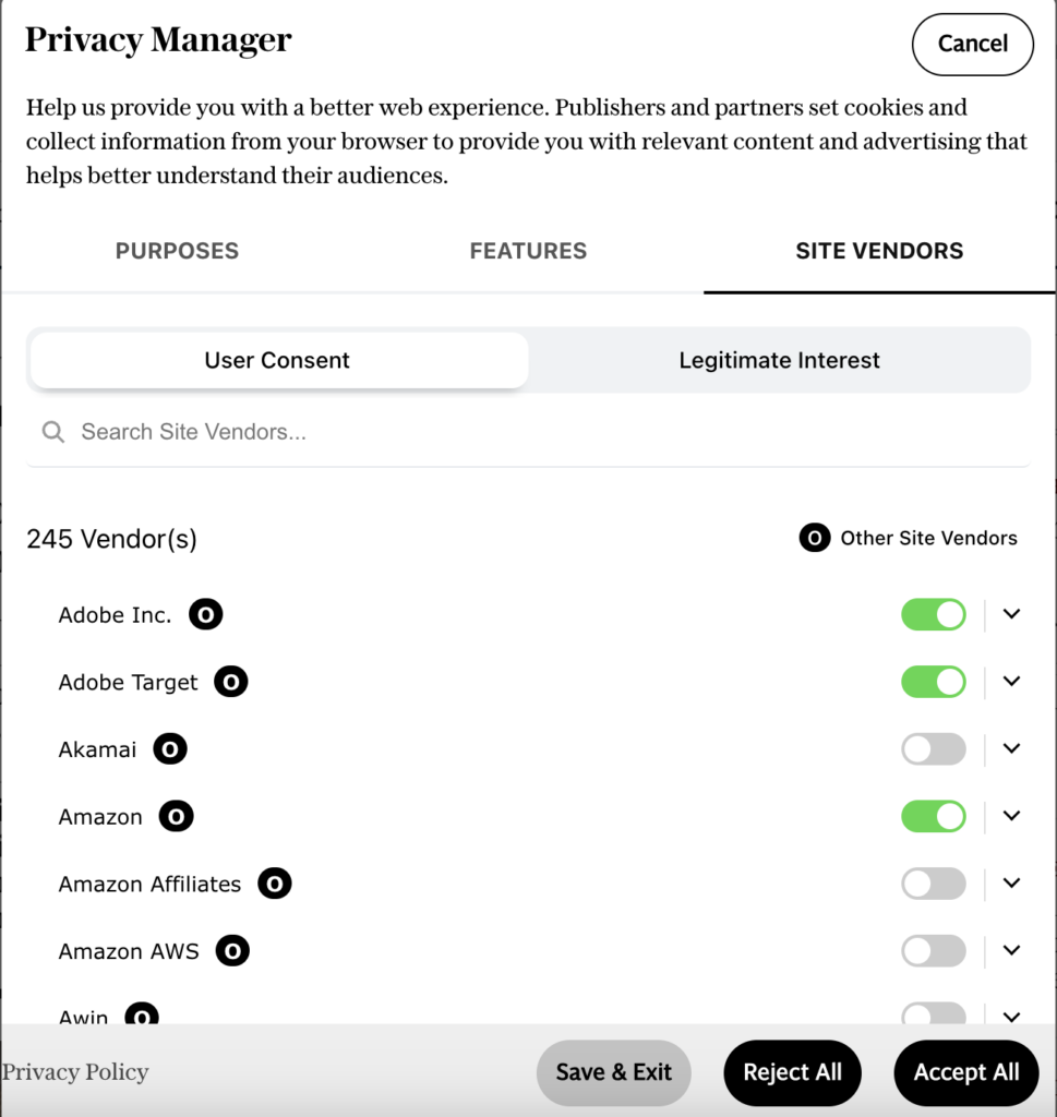 Administrador de privacidad