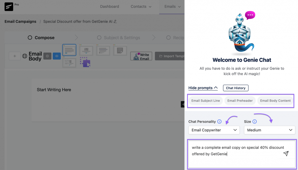 integración de fluentcrm getgenie