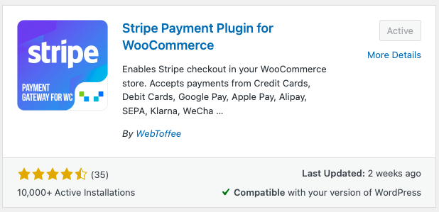 Complemento de pago Stripe para WooCommerce