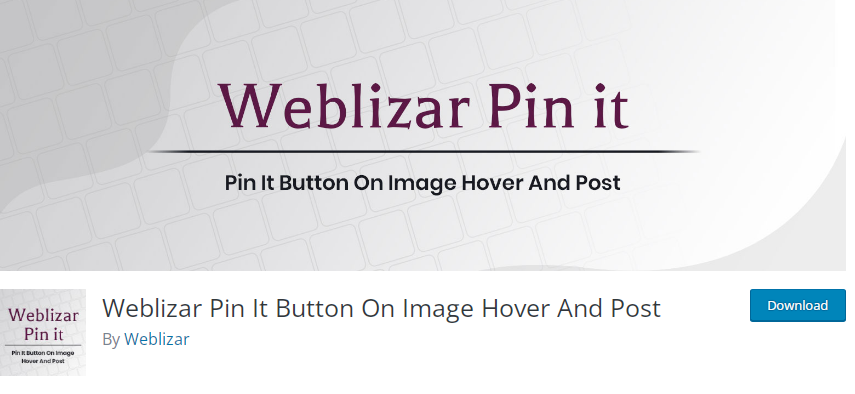 Plugin Pin It de Weblizar