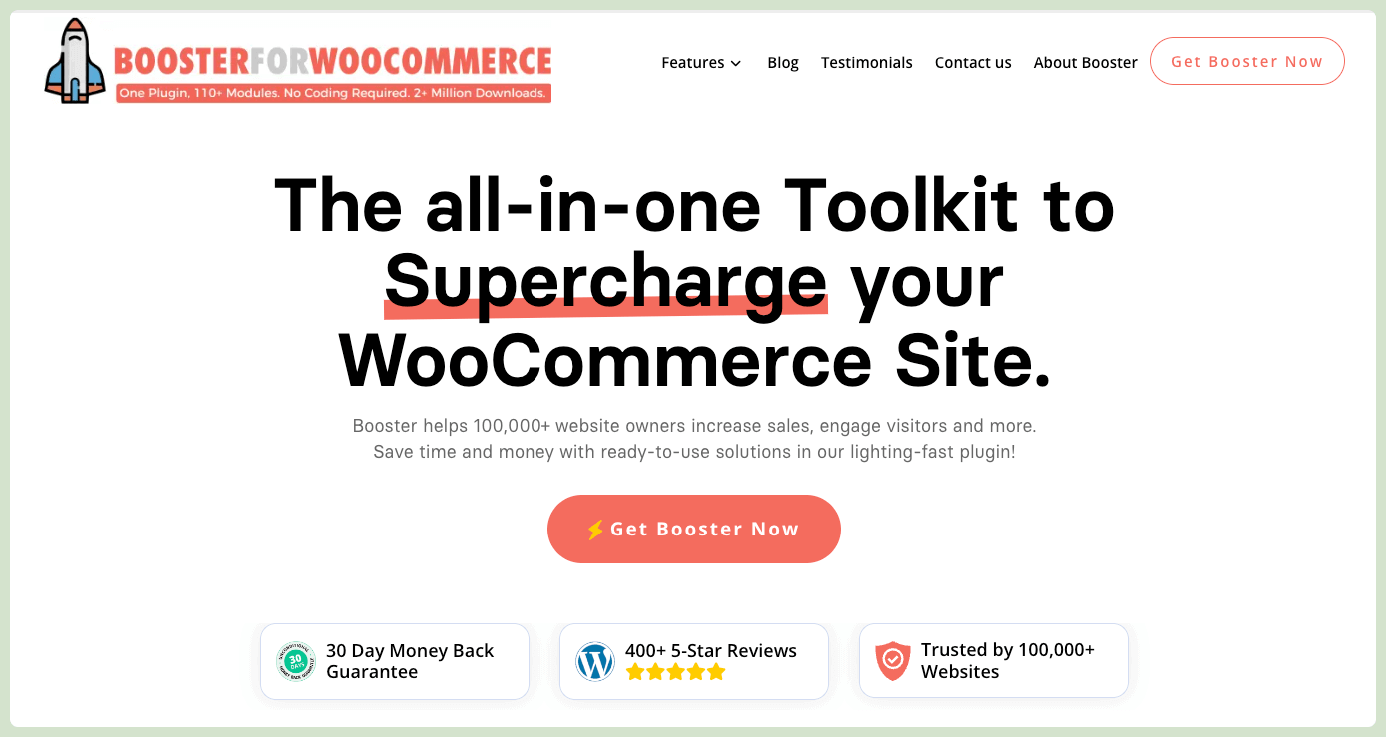 Booster para la página de inicio de WooCommerce