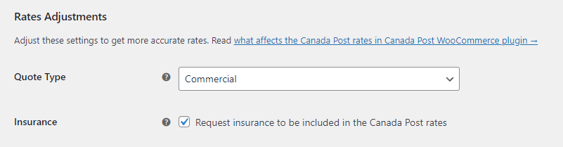 Método de envío de Canada Post: configuraciones adicionales