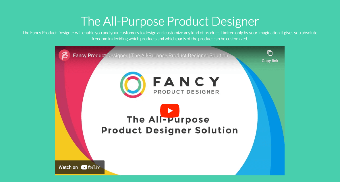 Página de inicio de Fancy Product Designer