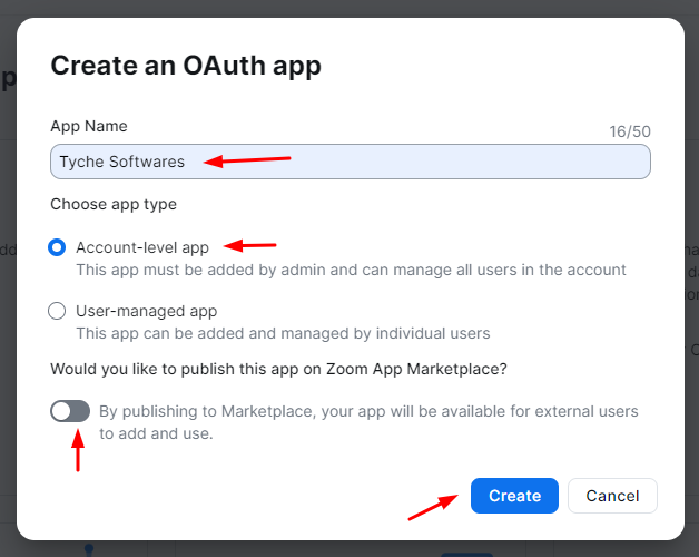 seleccionando el plugin tychesoftwares en zoom oauth