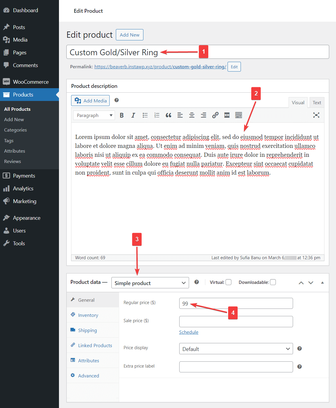 Configurar un producto en Campos de producto avanzados para WooCommerce