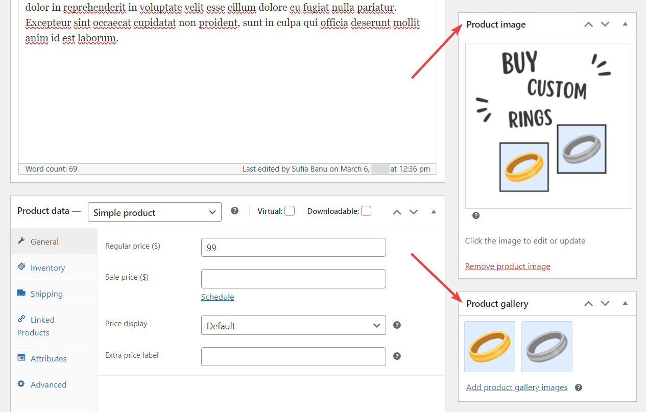 Agregar imágenes de productos a la galería de productos