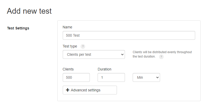 prueba de 500 usuarios