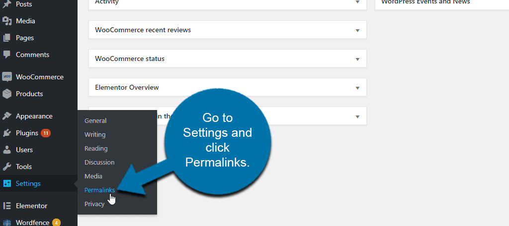 Acceda a los enlaces permanentes de WordPress