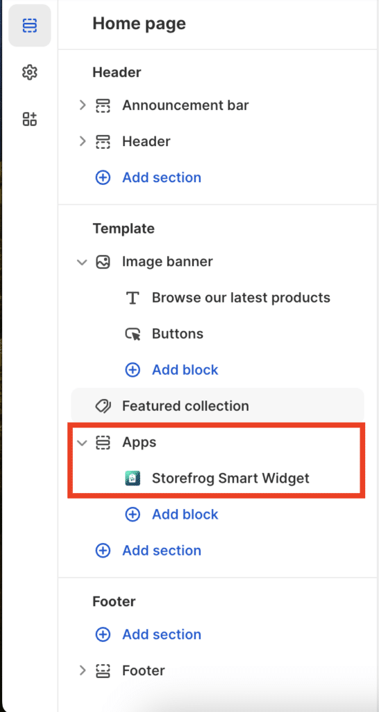 Agregar un nuevo bloque de aplicaciones en el editor de temas de Shopify
