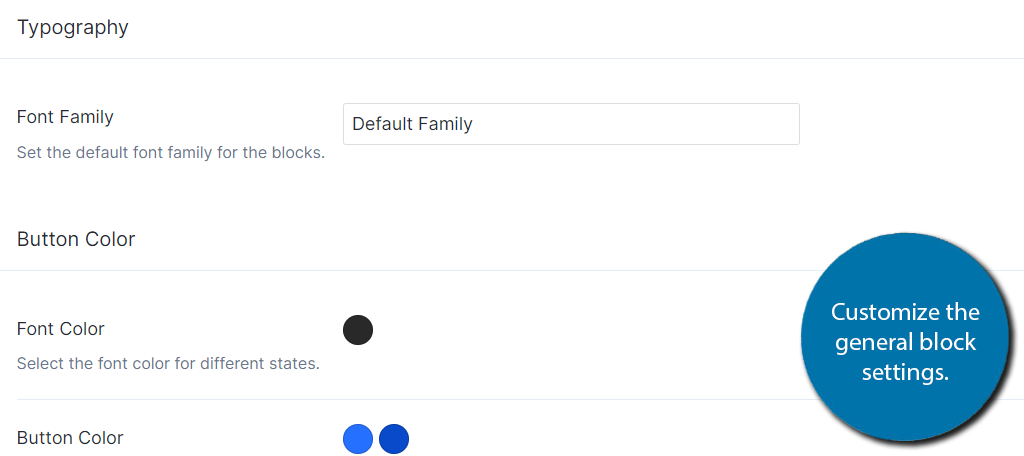 Personalizar la configuración del bloque