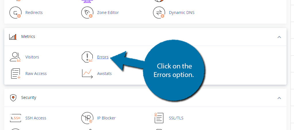 Registros de errores de cPanel para WordPress