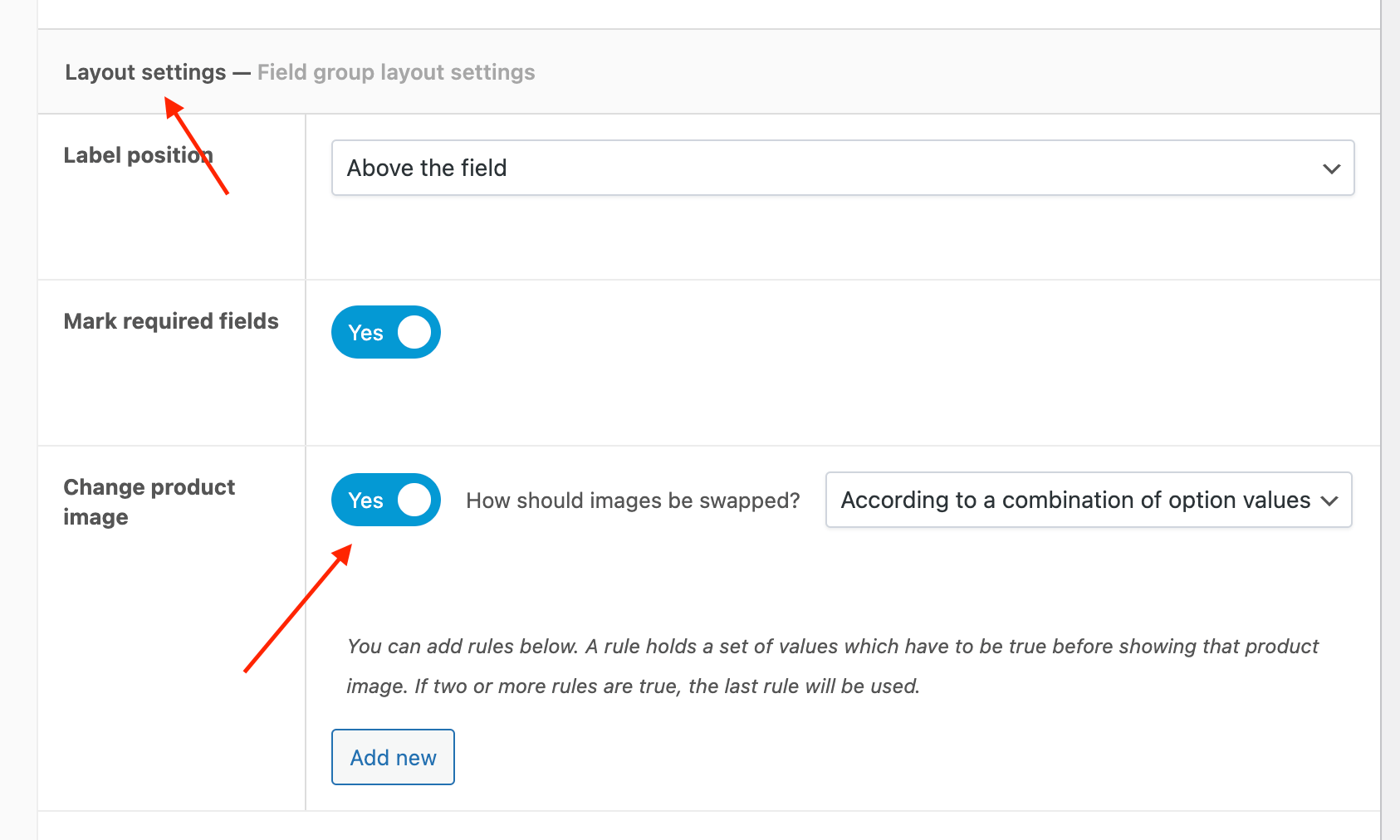 Cambiar la configuración de la imagen del producto en APF