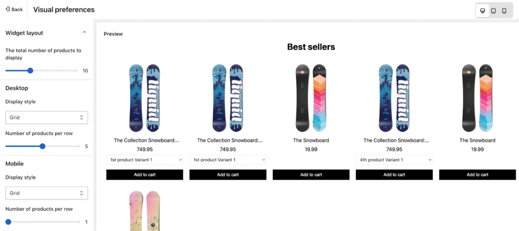 Personaliza la apariencia visual del widget Best Seller