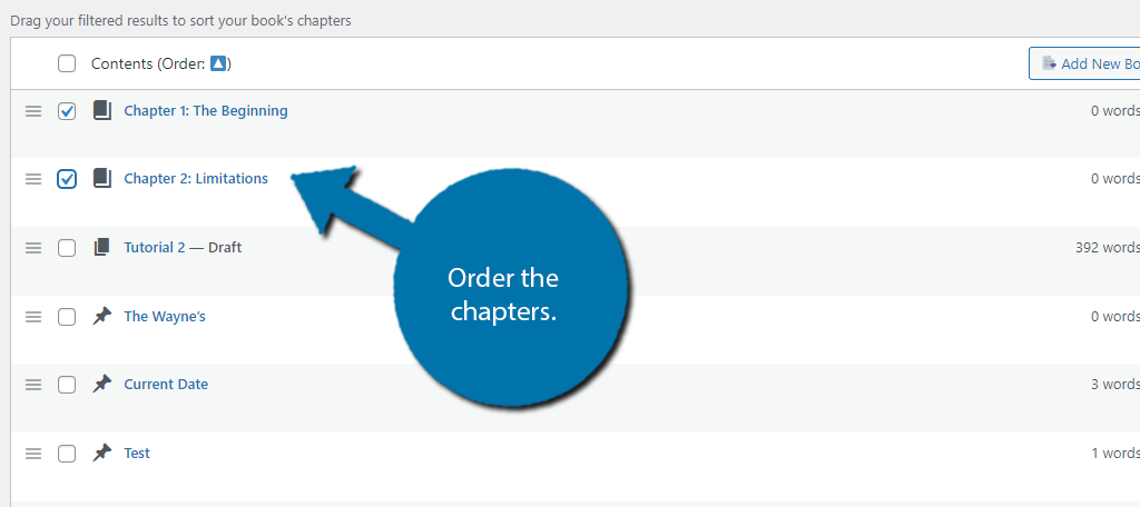 Ordene sus capítulos