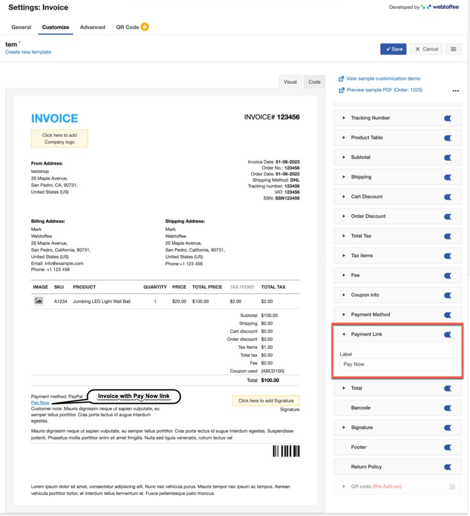 Personalizando el enlace pagar ahora en las facturas de WooCommerce