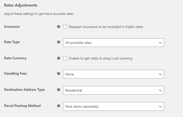 Configuración del plugin FedEx WooCommerce