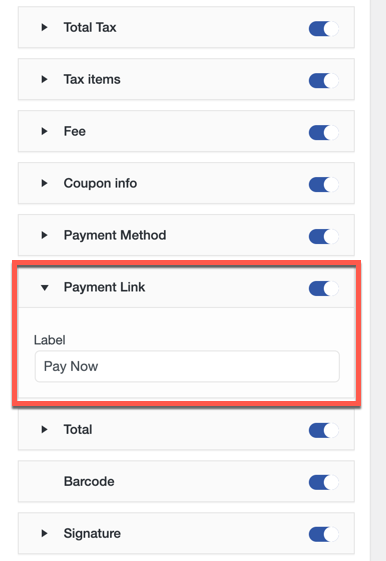 Enlace de pago habilitado para facturas en PDF