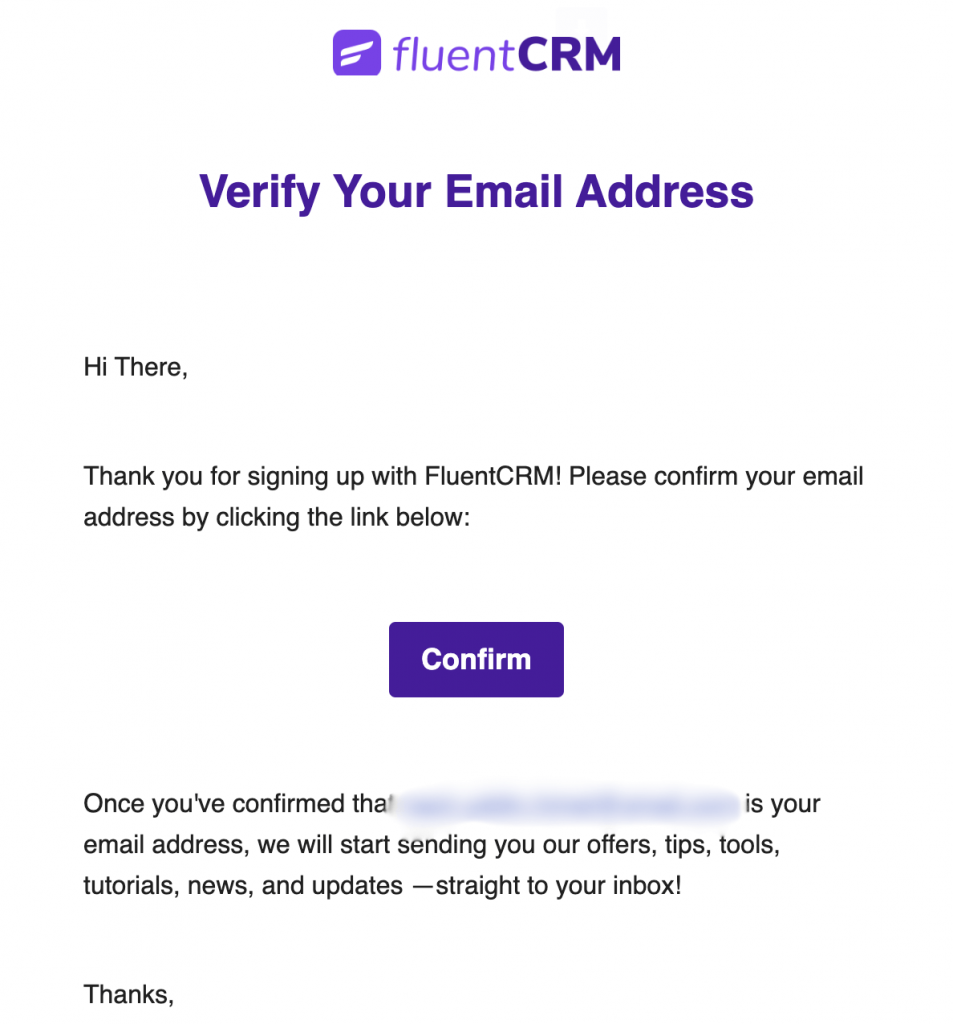 doble opción en el correo electrónico de fluentcrm