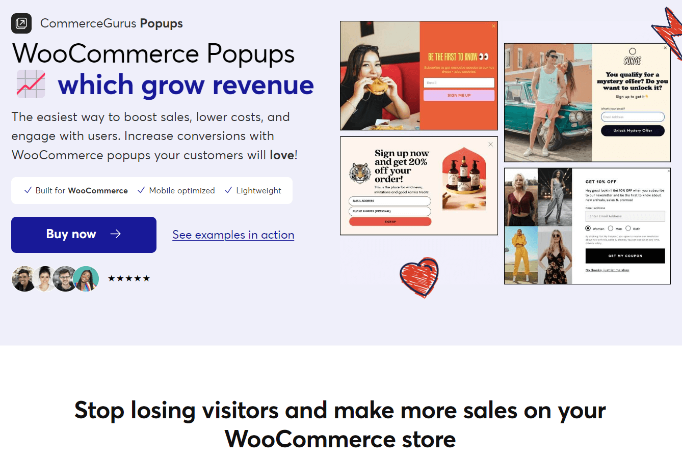 El plugin de ventana emergente de descuento CommerceGurus Popups