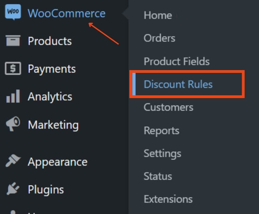 Sección WooCommerce en WordPress