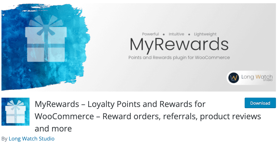 Página de descarga del plugin MyRewards