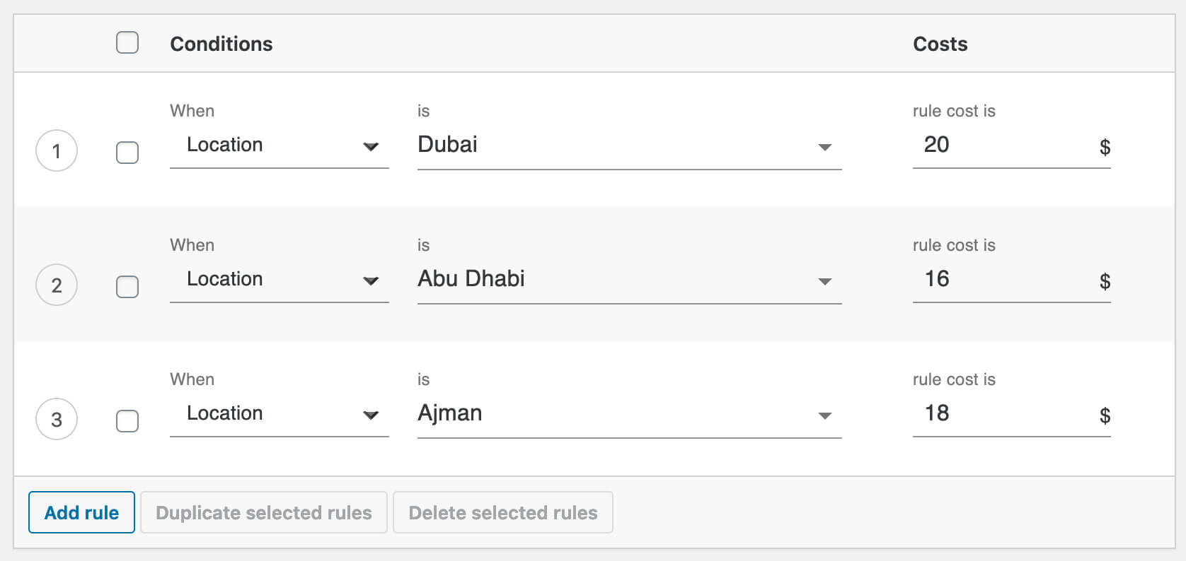 Ciudades de los Emiratos Árabes Unidos en WooCommerce con ubicaciones de envío flexibles