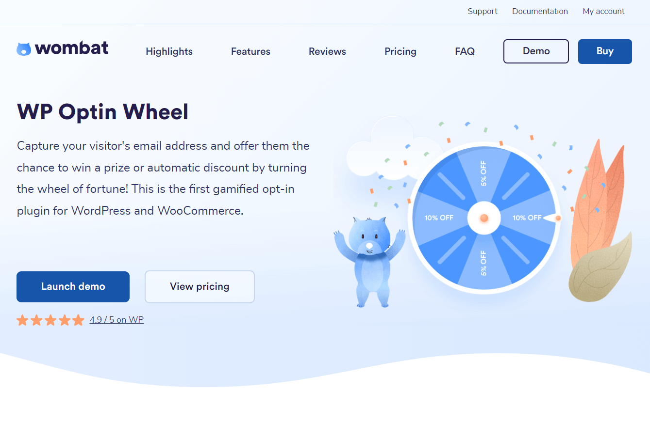 El plugin emergente de descuento de WooCommerce WP Optin Wheel