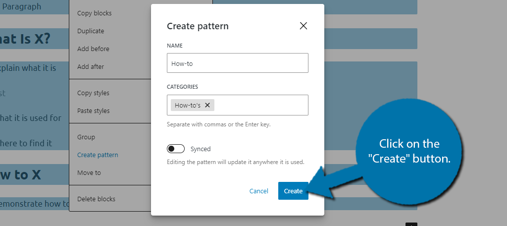 Crear patrones de contenido en WordPress