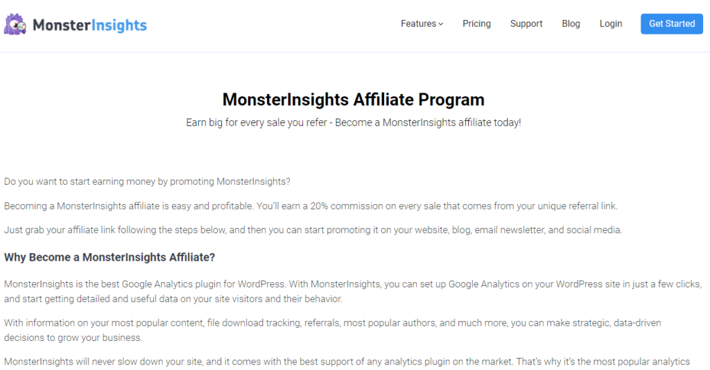 Afiliado de MonsterInsights