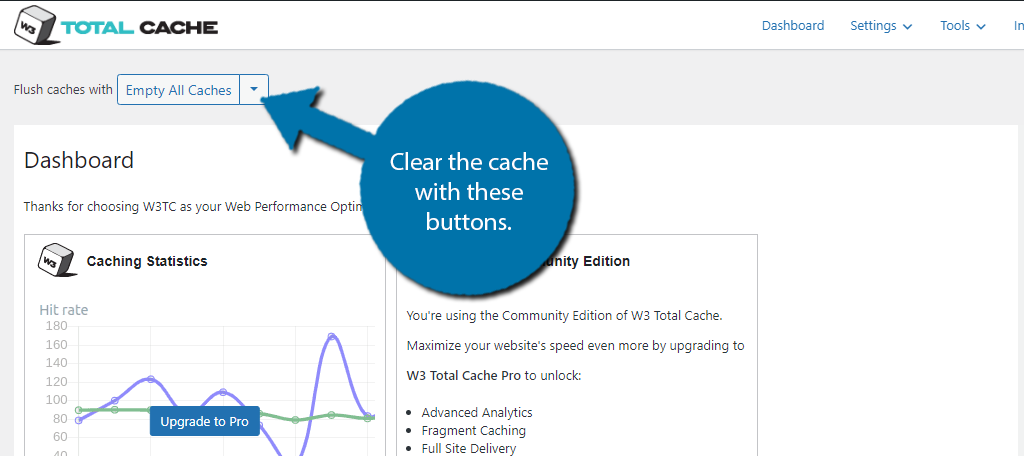 Borrar caché en WordPress con W3 Total Cache