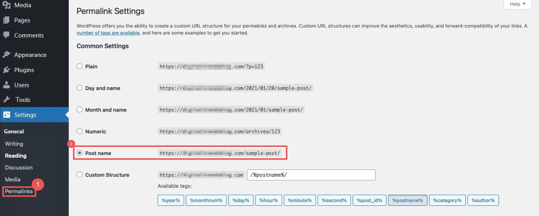 Configuración de enlaces permanentes de WordPress