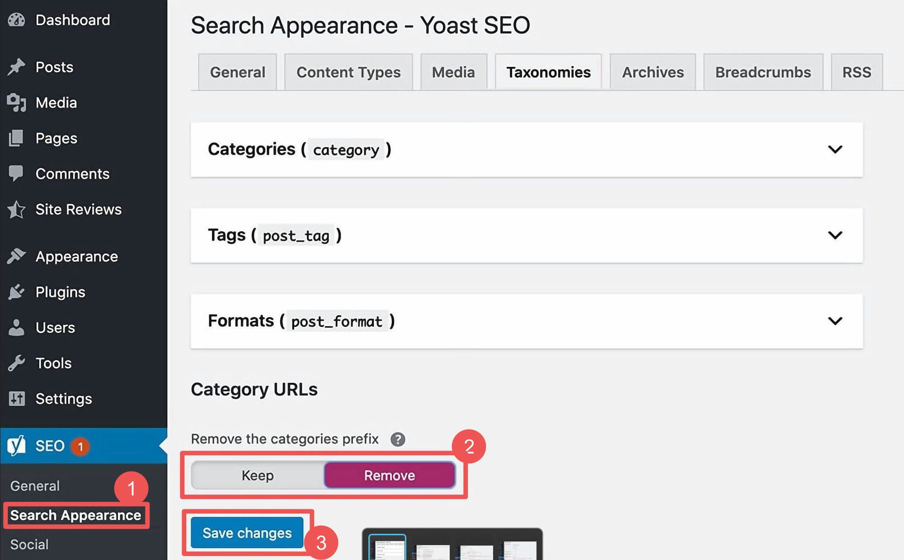 Yoast elimina categoría de la URL de WordPress