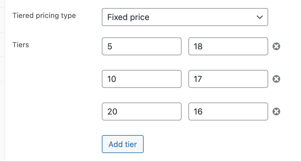 Seleccionar niveles de precios en la configuración general del producto