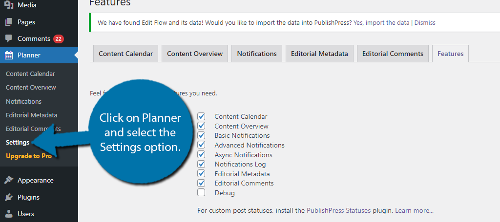 Configuración del planificador de PublishPress